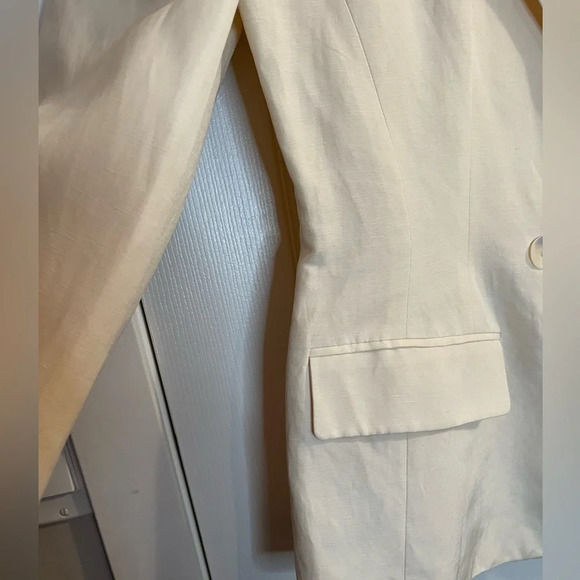 ❤️EPISODE  vintage women 10 blazer cream double breasted silk linen - Picture 4 of 8